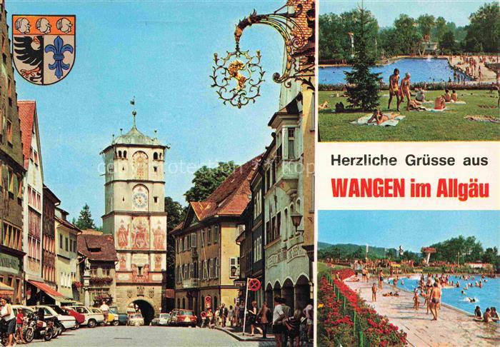 Wangen Allgaeu Bayern Ravensburger-Tor Herrenstrasse Stadttor Wappen Freibad Alt