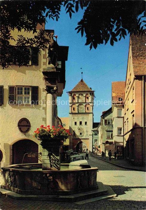 Wangen Allgaeu Bayern Paradiesstrasse St-Martins-Tor Brunnen Stadttor Altstadt P