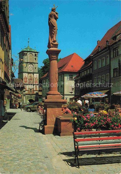 Wangen Allgaeu Bayern Herrenstrasse Marienbrunnen Ravensburger-Tor Mariensaeule