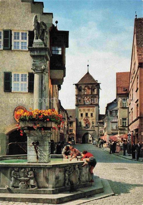 Wangen Allgaeu Bayern Paradiesstrasse St-Martinstor Lindauer-Tor Brunnen Stadtto