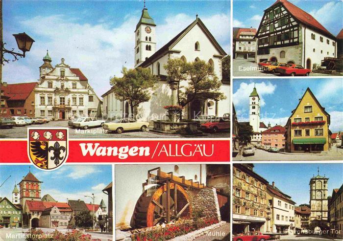 Wangen Allgaeu Bayern Marktplatz Rathaus Kirche Eselsmuehle Martinstorplatz Mueh