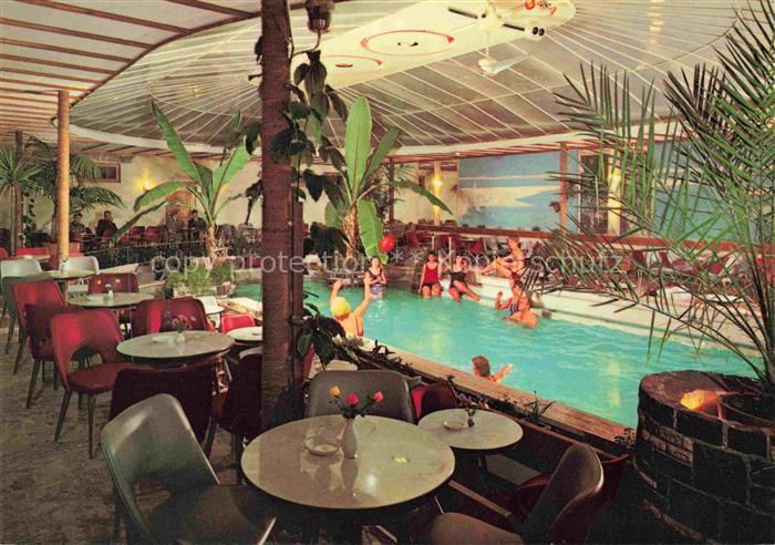 Wangen Allgaeu Bayern Café-Hoelle Tanzhalle Fontana Schwimmbad Palmen Badegaeste