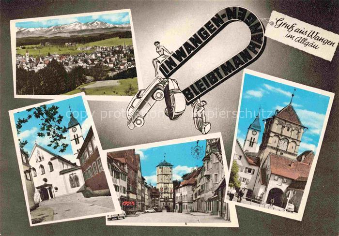 Wangen Allgaeu Bayern Stadtpanorama Kirche Stadtturm Marktstrasse Stadttor Schlu