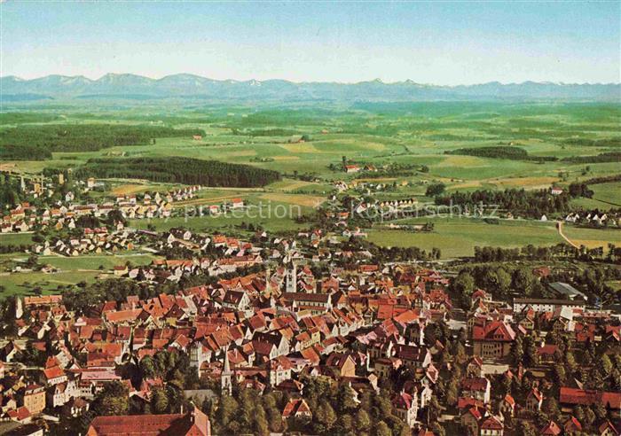Wangen Allgaeu Bayern Stadtpanorama Alpen Voralpenlandschaft Altstadt Kirchtuerm