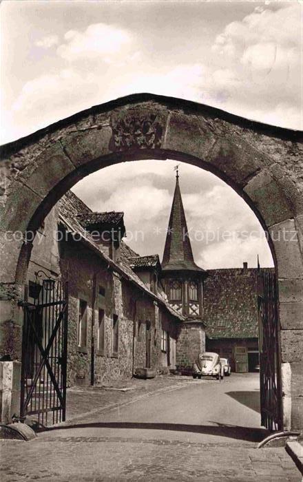 Eisenbach Vogelsbergkreis Lauterbach Hessen Beintor Torbogen Kirche Kirchturm VW