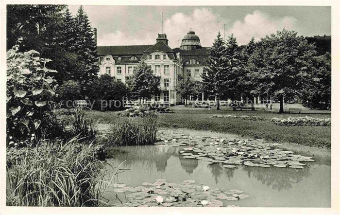 Bad Salzschlirf Fulda Hessen Hotel-Badehof Seerosenteich Park Kuppel Jugendstil