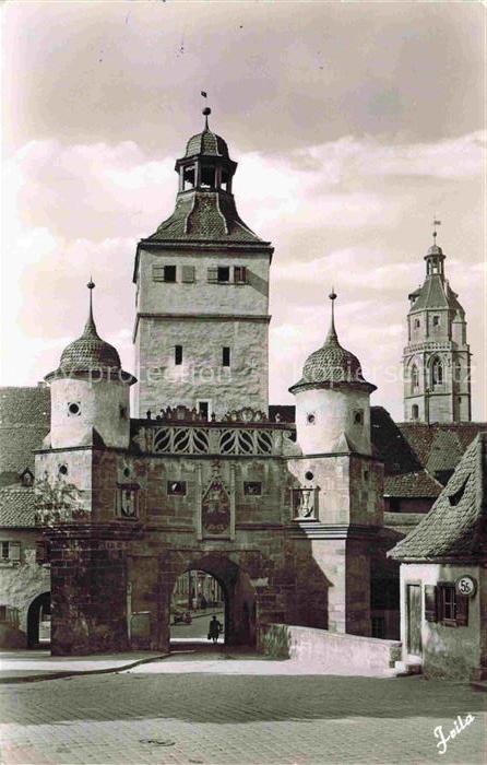 Weissenburg Bayern Ellinger-Tor Stadttor Turm Kirche Stadtmauer Pflaster Ortske
