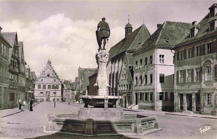 Weissenburg Bayern Kaiser-Ludwig-Brunnen Rathaus Karmeliterkirche Marktplatz Br