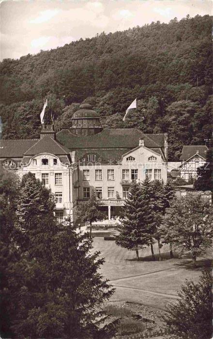 Bad Salzschlirf Fulda Hessen Badehof Kurhaus Kuppel Terrasse Wald Flaggen Jugend