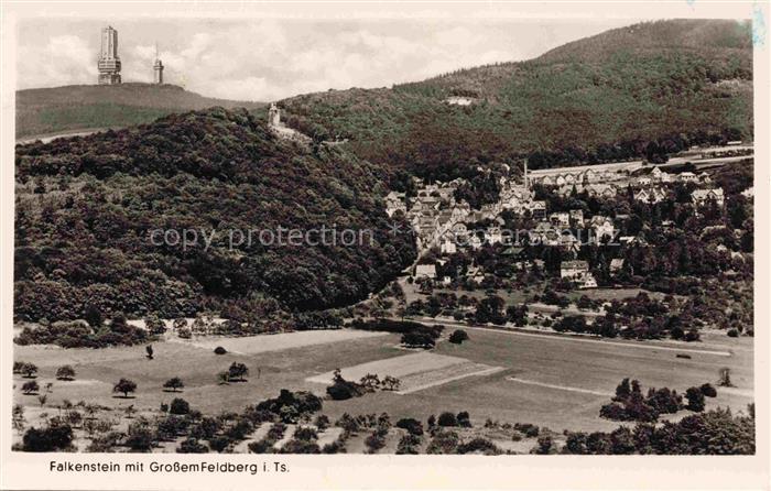 Falkenstein Taunus Hessen Stadtansicht Grosser-Feldberg Taunus Dorf Felder Wald