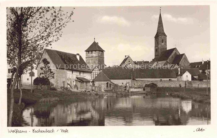 Wolframs-Eschenbach Wolframseschenbach ANSBACH Bayern Stadtmauer Turm Kirchturm