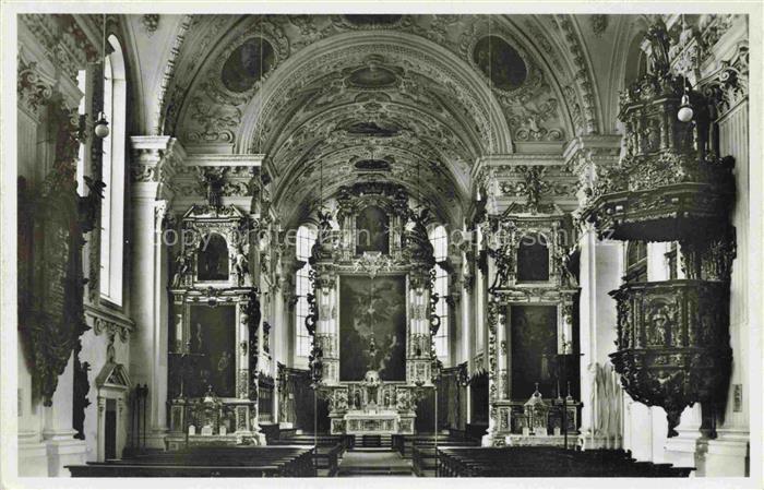 Kloster Wettenhausen Pfarrkirche Kircheninneres Hochaltar Seitenaltaere Barock S