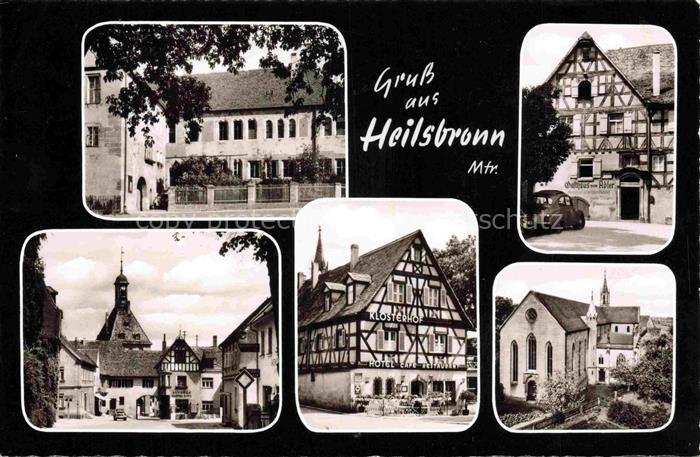 Heilsbronn Klosterhof Hotel-Cafe-Restaurant Fachwerkhaus Gasthaus Kirche Mehrbil