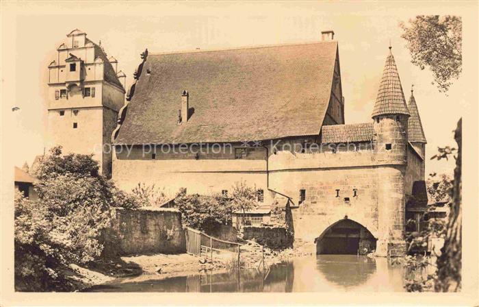 DINKELSBueHL Stadtmuehle Wassermuehle Stadtmauer Turm Burggraben Tor Mittelalter