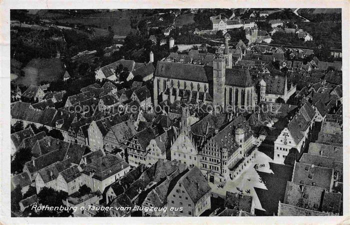 ROTHENBURG   TAUBER Bayern Luftbild St-Jakobs-Kirche Rathaus Altstadt Daecher St