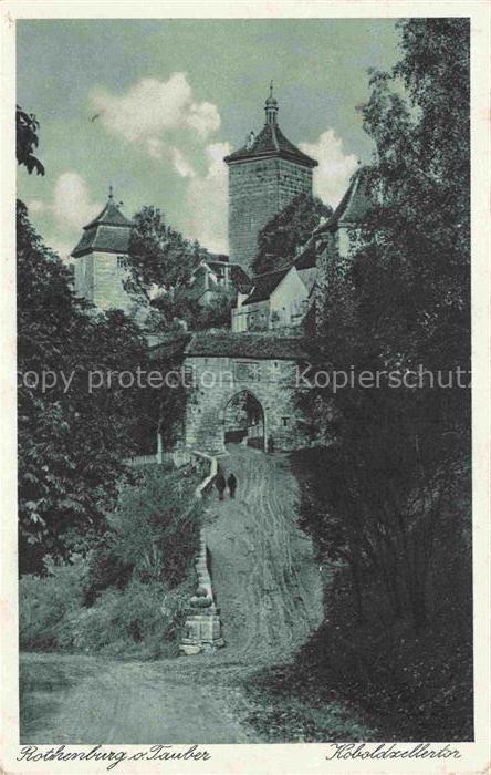 ROTHENBURG   TAUBER Bayern Koboldzellertor Stadttor Turm Stadtmauer Torbogen Weg