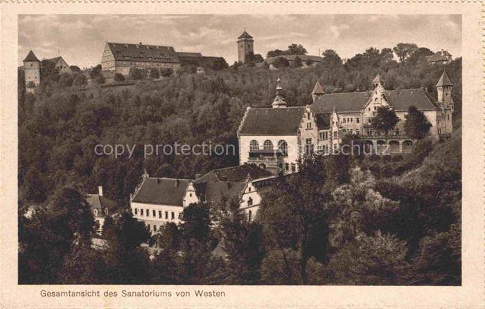 ROTHENBURG   TAUBER Bayern Sanatorium Wildbad Gesamtansicht Waldlage Kurgebaeude