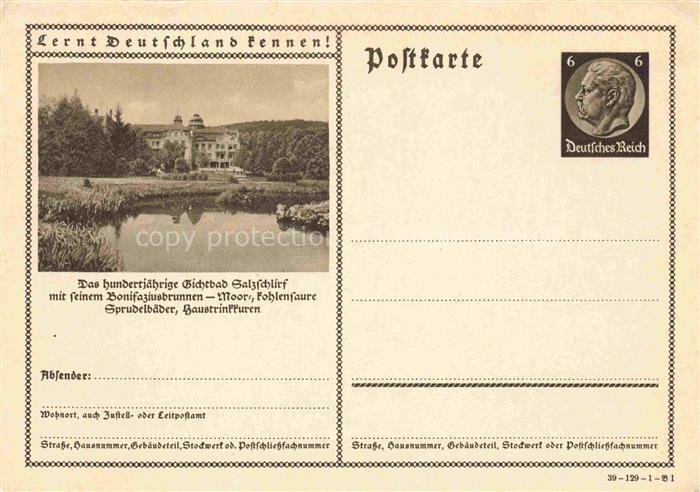Bad Salzschlirf Fulda Hessen Gichtbad Bonifaziusbrunnen Kurgebaeude Teich Park B