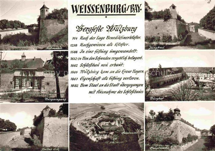 Weissenburg Bayern Wuelzburg Bergfeste Burg Burghof Bastion Buergereingang Luft