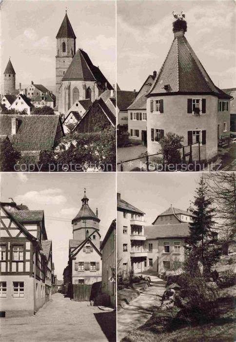 Gunzenhausen Altmuehlsee Bayern Protestantische-Kirche Faerberturm Storchennest