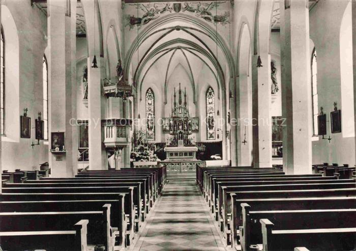 Weissenburg Bayern Kath-Kirche Kirchenraum Altar Kanzel Kirchenschiff Glasfenst