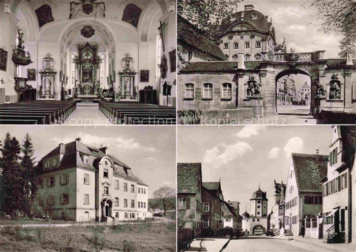 Ellingen Bayern Schlosseingang Pleinfeldertor Hauptstrasse Kirche-Innenraum Baro