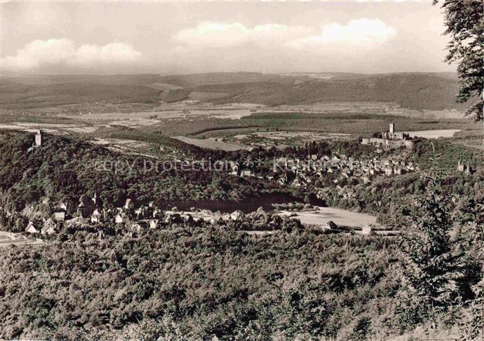Falkenstein Taunus Hessen Panorama Ortschaft Burg Wald Felder Kirche Tal Gesamtp