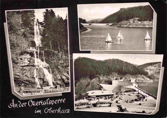 Okertalsperre Goslar Okertalsperre Romker-Wasserfall Stausee Segelboote Staumaue