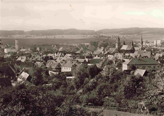 Feuchtwangen Stadtpanorama Kirchturm Daechter Wald Felder Altstadt
