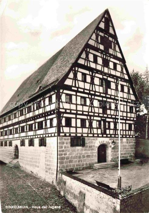 DINKELSBueHL Haus-der-Jugend Fachwerkhaus Jugendherberge Natursteinmauer