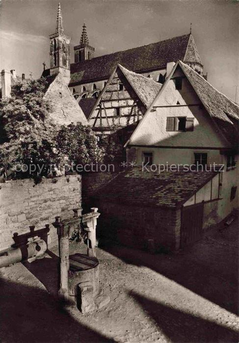 ROTHENBURG   TAUBER Bayern Ziehbrunnen Dominikanerinnenkloster Fachwerkhaus Kirc