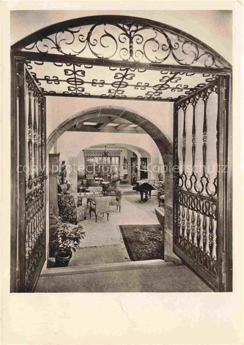ROTHENBURG TAUBER Bayern Hotel-Eisenhut Eingangshalle Schmiedeeisen-Tor Gewoel