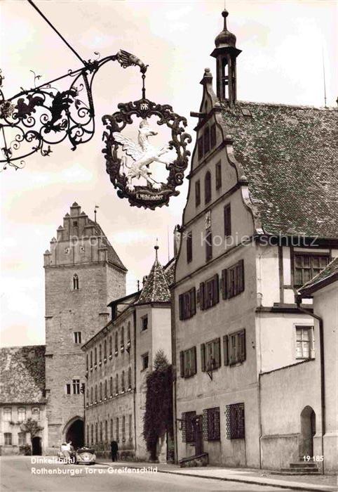 DINKELSBueHL Rothenburger-Tor Greifanschild Schmiedeeisen-Schild Stadttor Turm W