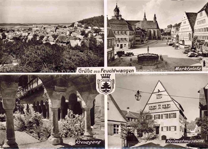 Feuchtwangen Marktplatz Kreuzgang Heimatmuseum Panorama Brunnen Mehrbildkarte