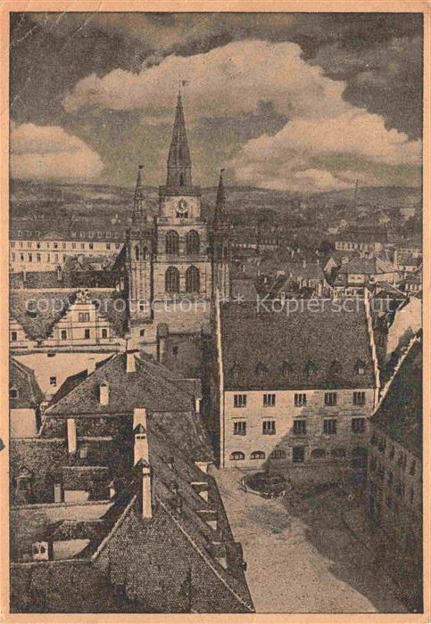 ANSBACH Mittelfranken Bayern Stadtpfarrkirche Turm Daecher Stadtansicht Jubilaeu