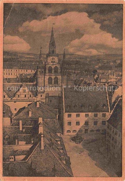 ANSBACH Mittelfranken Bayern Stadtpfarrkirche Turm Daecher Stadtansicht Jubilaeu