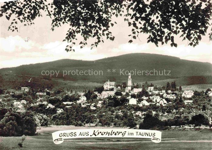Kronberg Cronberg Taunus Ortschaft Kirche Turm Waldlandschaft Taunus Muettergen