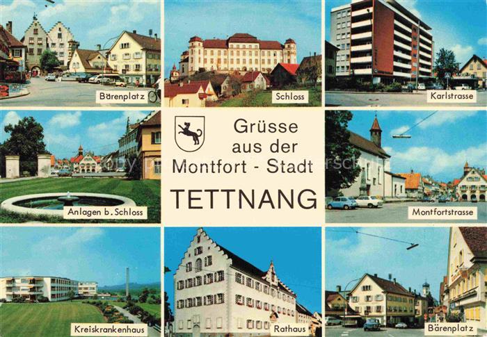 Tettnang Bodenseekreis BW Baerenplatz Schloss Karlstrasse Montfortstrasse Kreisk