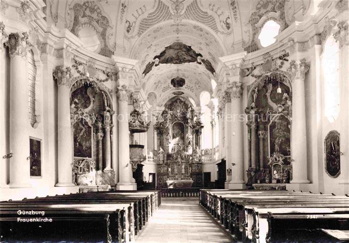 Guenzburg Bayern Frauenkirche Innenraum Barock Hochaltar Kirchenschiff Kirchenba