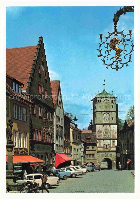 Wangen Allgaeu Bayern Stadt-Cafe-Hoelz Stadtturm Herrenstrasse Hackerbraeukeller