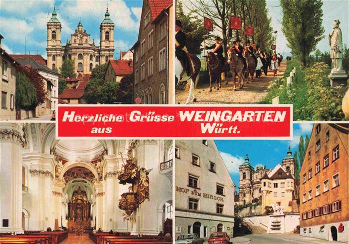 Weingarten Wuerttemberg Basilika Blutritt Reiter Kircheninnenraum Hof-zum-Hirsch