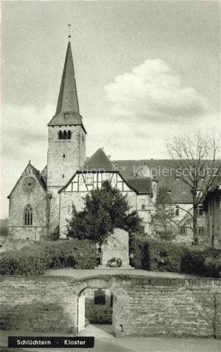 Schluechtern Hessen Kloster Kirche Kirchturm Fachwerkhaus Denkmal Mauer Tor