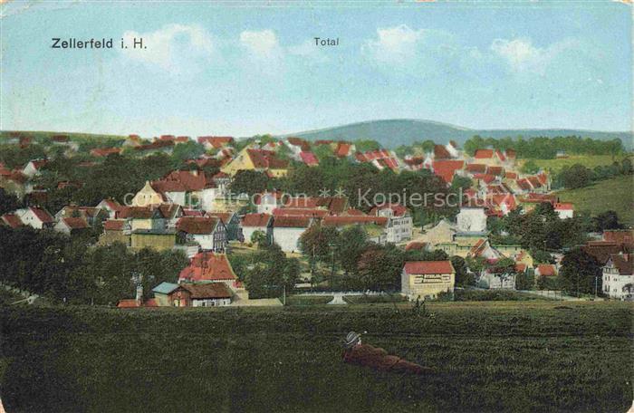 Zellerfeld Stadtpanorama Harz Daecher Huegel Felder Haeuser