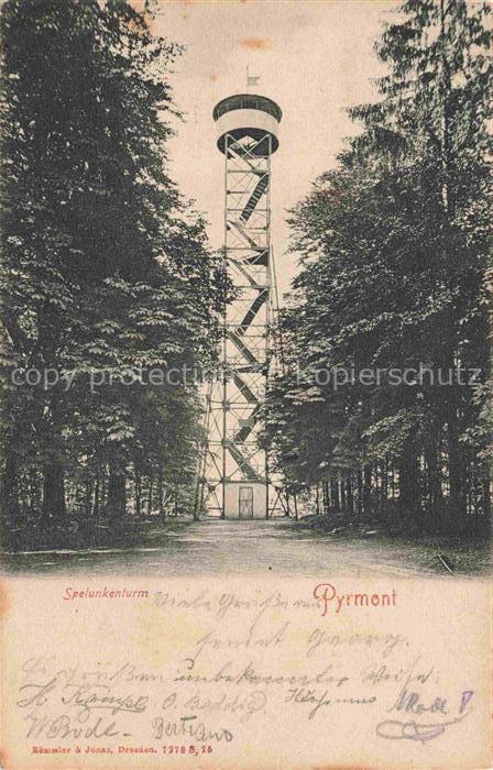 BAD PYRMONT Niedersachsen Spelunkenturm Aussichtsturm Wald Stahlkonstruktion All
