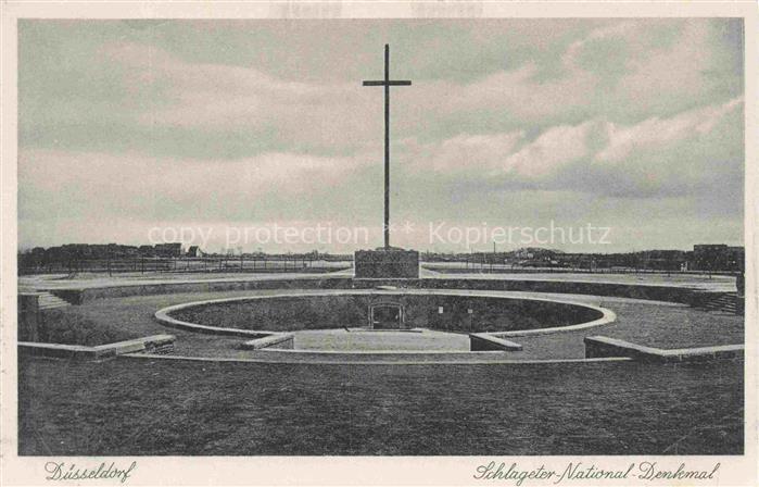 DuessELDORF  CITY Schlageter-National-Denkmal Kreuz Gedenkstaette Rundbecken Fre