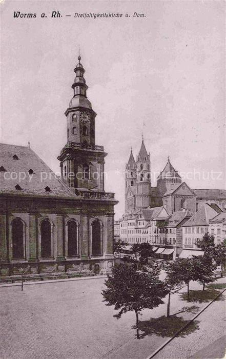 Heppenheim Wiese WORMS Rheinland-Pfalz Dreifaltigkeitskirche Dom Kirchturm Platz