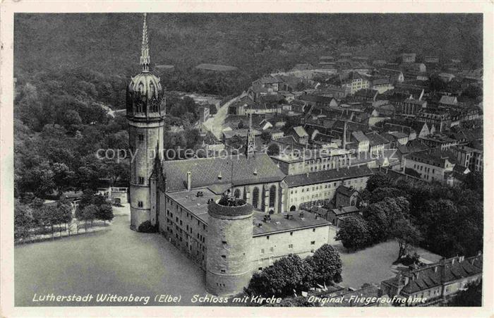 WITTENBERG Lutherstadt Sachsen-Anhalt Schloss Schlosskirche Turm Luftbild Stadt