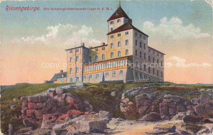 Schneegrubenbaude Riesengebirge PL Schneegrubenbaude Berghotel Felsen Hochgebirg