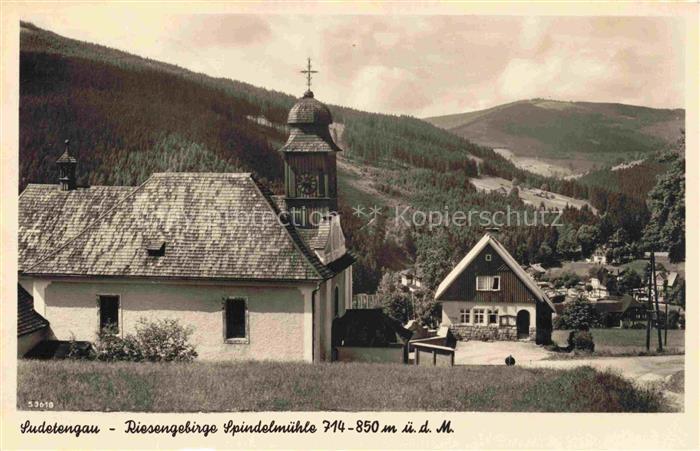 Spindelmuehle Riesengebirge Spindleruv Mlyn CZ Kirche Riesengebirge Bergdorf Wal