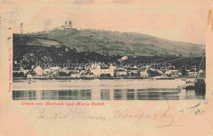 Marbach Donau Donau Wallfahrtskirche Marbach Maria-Taferl Huegel Ortschaft Fluss